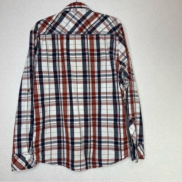 BUCKLE Athletic Fit Pearl Snap Front Plaid Long Sleeve Shirt L - Picture 2 of 8